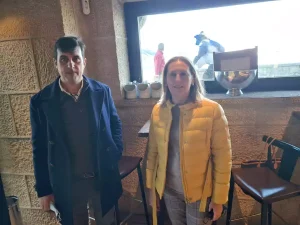 Carmen Romo and federation representative - Romotur is the official travel agency for the Basque Padel Federation FVP EPF now.