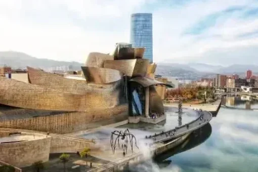 Ariel view of the Guggenheim Museum and river