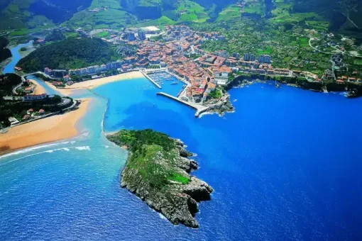 Aerial view of Lekeitio city